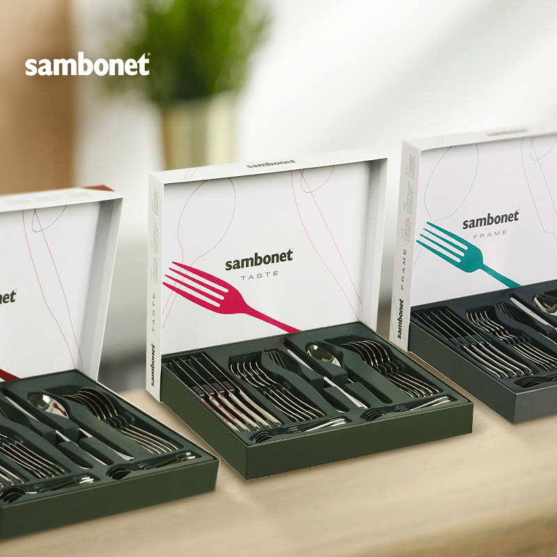 Sambonet18-10不锈钢24件套礼盒装刀叉勺