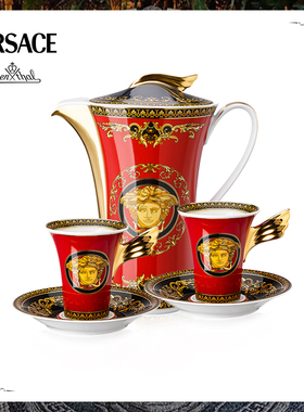 Rosenthal  Meets Versace范思哲 下午茶红色美杜莎茶具套装