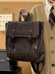 韩国复古双肩包包女新款 大容量背包大学生上课通勤书包电脑包 时尚