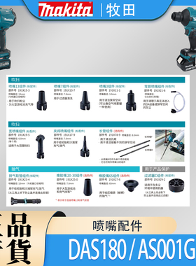 Makita牧田AS001G/DAS180充气式空气除尘枪喷嘴橡胶嘴长管零配件