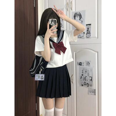 水手服基础款白黑三本JK制服裙基础款水手服不良日系学院风套装短