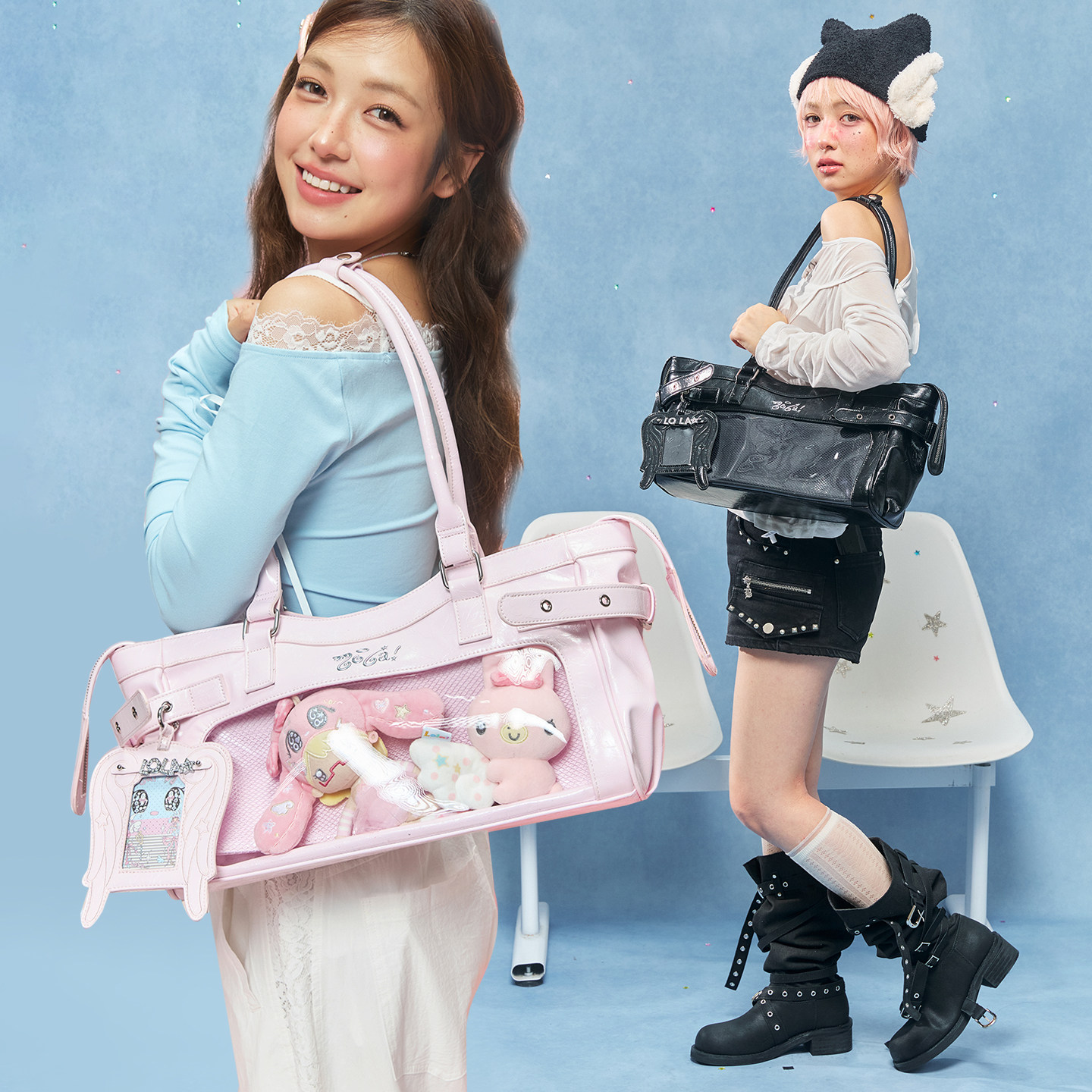 LOLA DESIGN天使羽翼机车痛包Y2K甜酷日常通勤单肩分区腋下法棍包