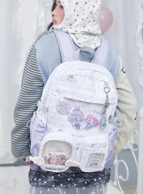 LOLA DESIGN心机鬼天使学院双肩痛包女大学生初高中生大容量书包