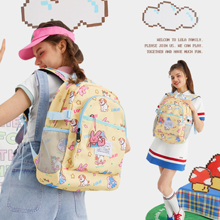 DESIGN「像素雙肩包」少女書包女大學(xué)生 LOLA 原創(chuàng)電腦背包女雙肩