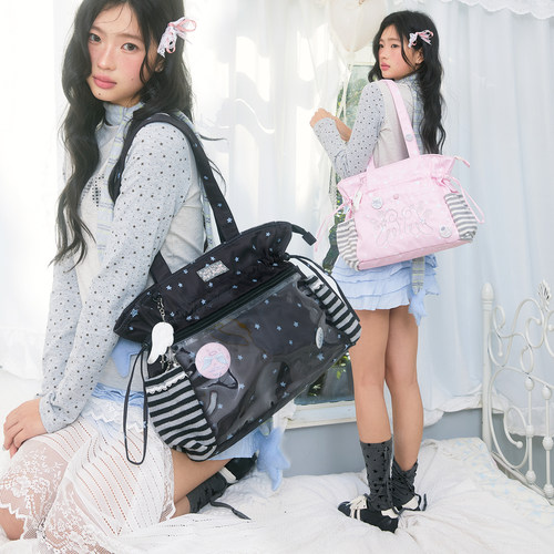 LOLADESIGN追星抽绳单肩托特包