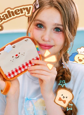 LOLA DESIGN美食家吐司卡包护照夹保护套可爱短款钱包ins小众原创