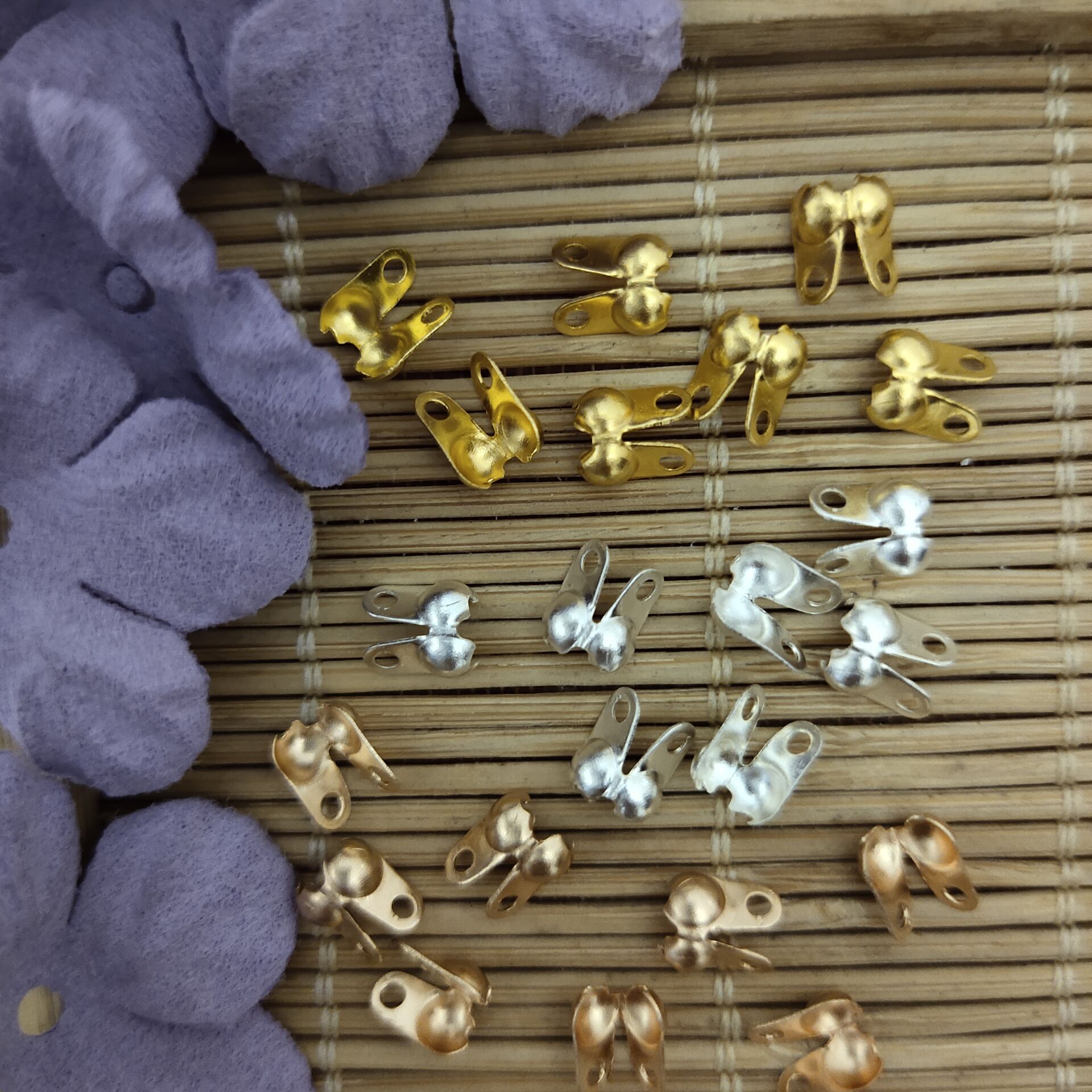 diy100个铜质金银色侧包头饰