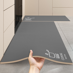 厨房pvc可擦洗地垫高端皮革防水防滑脚垫2025年新款 家用免洗防油