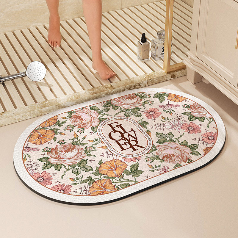 简约浴室软硅藻泥速干耐脏卫生间地垫吸水脚垫防滑厕所地毯,居家布艺,家用脚垫,淘宝优惠券,粉丝福利购,淘宝优惠卷