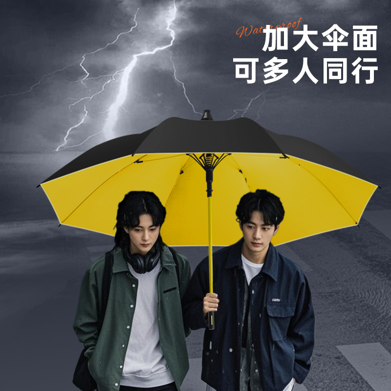 长柄雨伞男士加大加固加厚大号高档抗风暴雨商务男生双人自动弯柄
