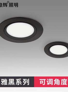 黑色筒灯led嵌入式可调角度天花灯开孔7.5 8 9 10 12公分cm洞灯