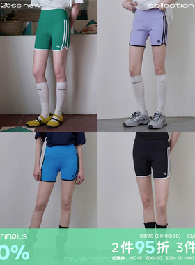 riverstone plus 高腰撞色瑜伽短裤女2026夏新款收腹提臀运动短裤