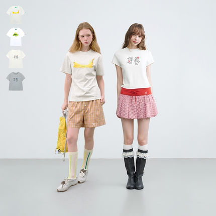 【所有女生的衣橱】riverstone plus 溶解水果短袖+生气小猫短袖