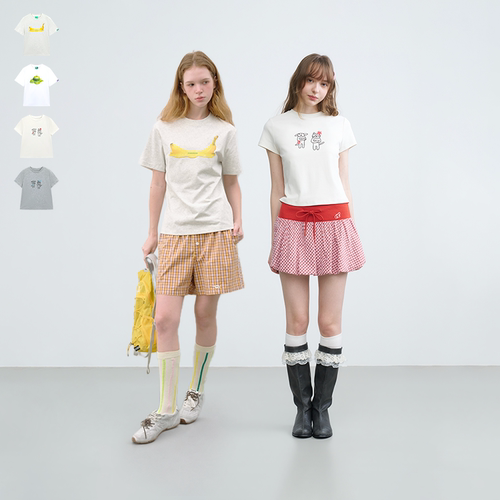 【所有女生的衣橱】riverstone plus 溶解水果短袖+生气小猫短袖