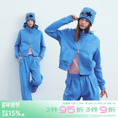 plus 纯色连帽卫衣外套女春季 显瘦宽松压摺休闲裤 riverstone 套装