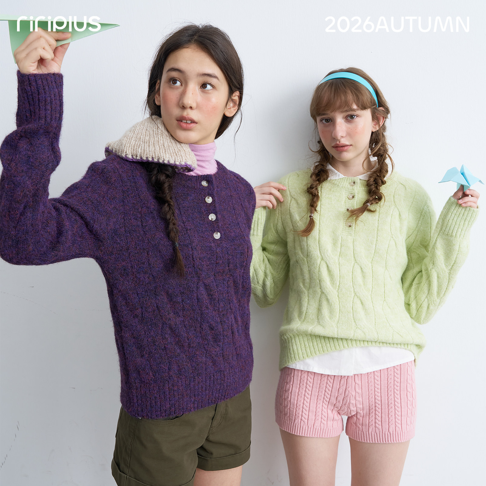 riverstone plus 9月24日 20点 新品上新 圆领麻花纹毛衣女秋季
