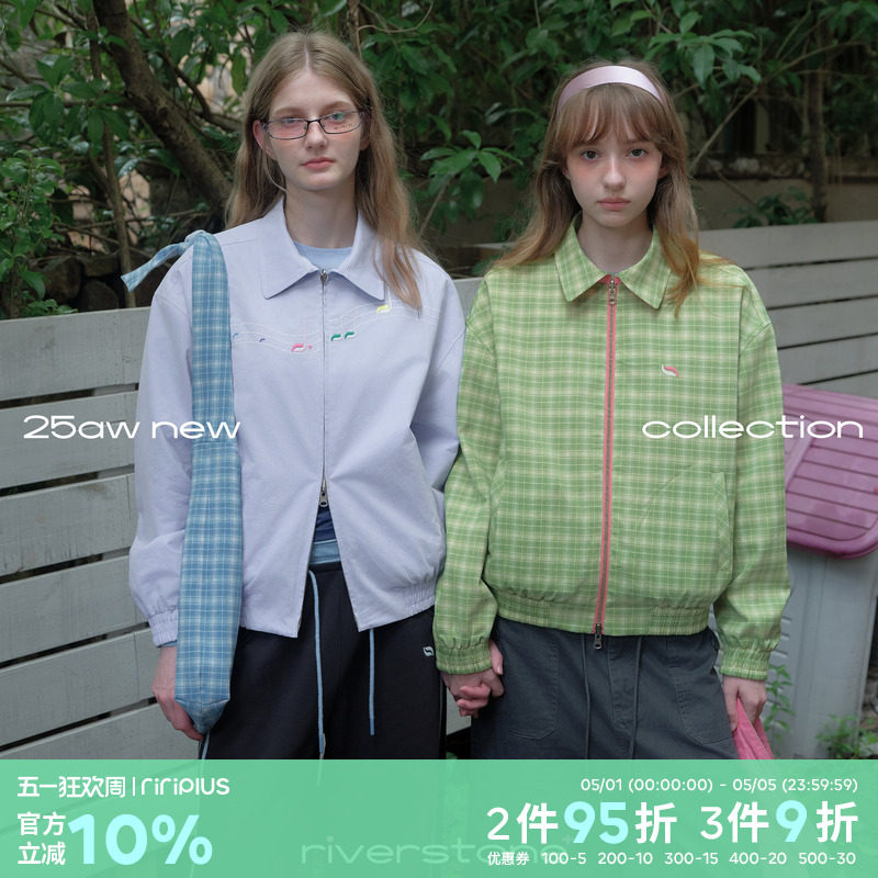 riverstone plus 设计感音符刺绣双面穿夹克外套女春季宽松上衣