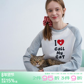 打底衫 riverstone 上衣 圆领长袖 T恤女撞色拼接修身 plus 插肩袖