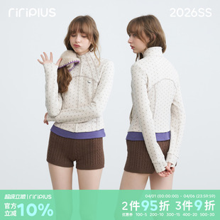 短款 riverstone plus 波点立领修身 上衣 运动外套女解构夹克长袖