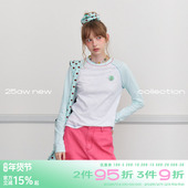 plus 修身 撞色圆领罩衫 riverstone 插肩长袖 T恤女春季 打底衫 上衣