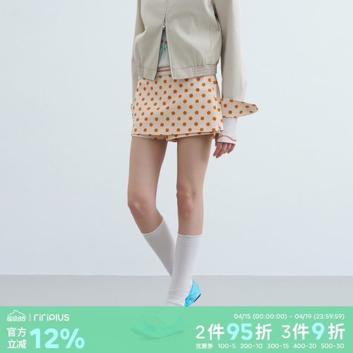 riverstone plus 少女风度假波点半身短裙女休闲修身显瘦甜美裙裤