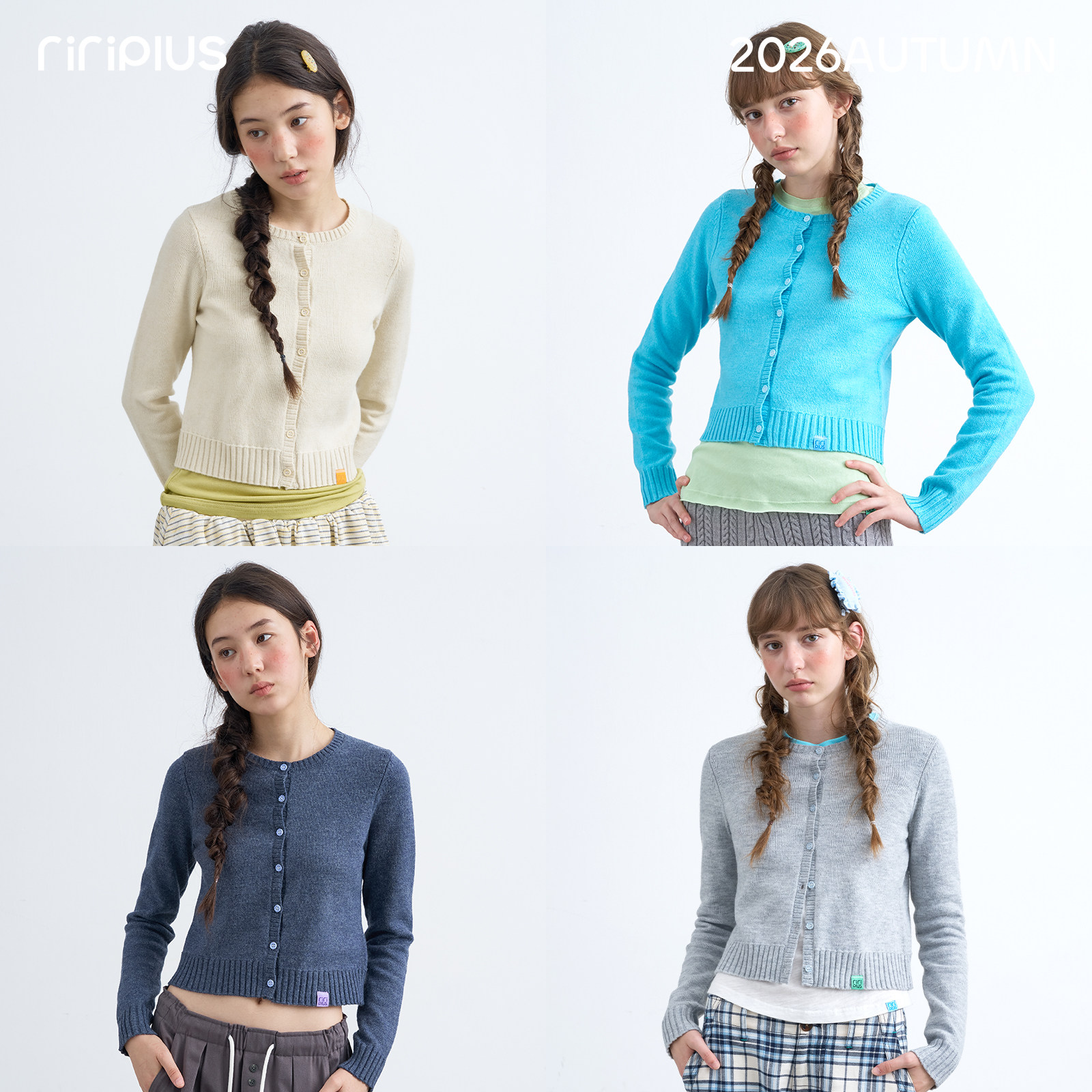 riverstone plus 9月24日 20点 新品上新 短款针织开衫女修身毛衣