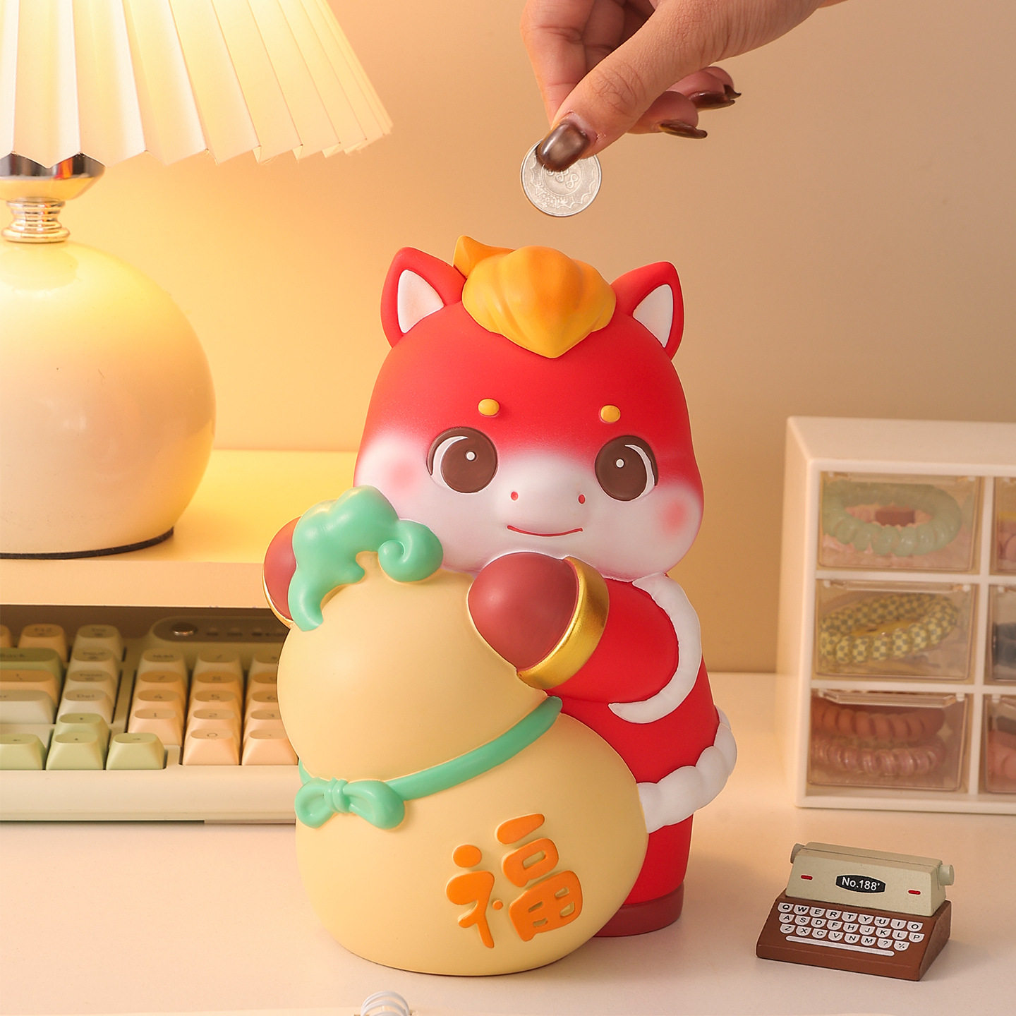 创意马年搪胶存钱罐儿童可存可取大容量桌面装饰品储蓄罐节日礼物,家居饰品,桌面摆件,淘宝优惠券,粉丝福利购,淘宝优惠卷