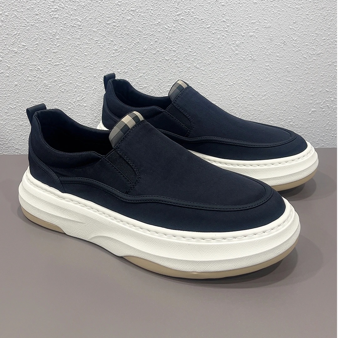 2025春夏新款男鞋轻便软底一脚蹬莱卡布透气乐福鞋休闲布鞋250308