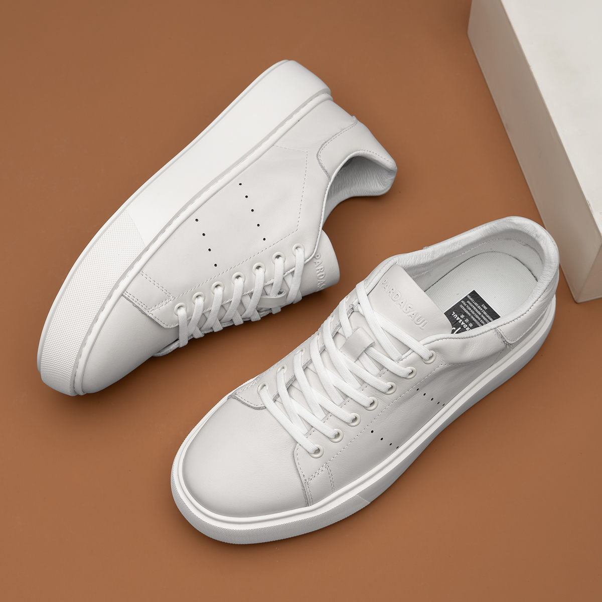 帕达索男鞋增高板鞋男厚底小白鞋真皮潮流英伦运动休闲皮鞋240711