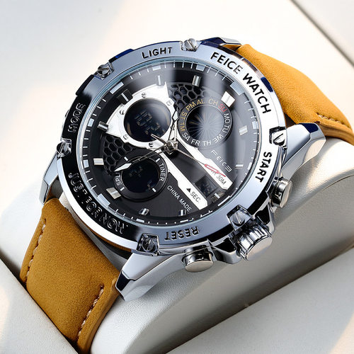 FEICE飞克品牌方FK036手表多功能双显大表盘时尚抖音独立站士