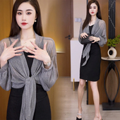 宽松外搭短款 大码 软纱开衫 外套女小披肩配吊带裙子 夏季 罩衫 薄款
