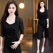 女夏季 坎肩配吊带裙小外搭空调衫 短款 冰丝薄纱防晒衫 长袖 披肩外套