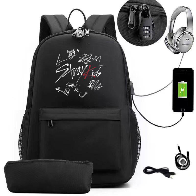 stray kids组合周边同款背包双肩包书包韩版学生男女大容量新款
