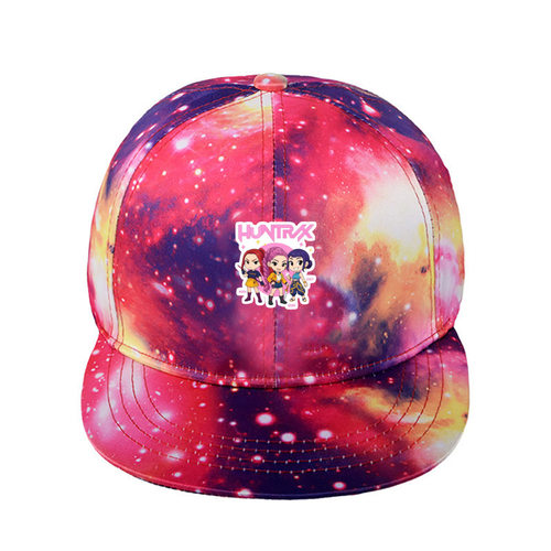 外贸kpop plave男团双色星空炫彩鸭舌帽子时尚百搭男女卡通帽子
