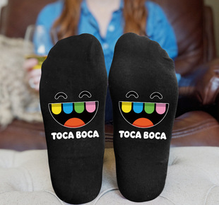 托卡生活世界周边印花休闲袜个性原宿风文艺中筒袜春夏秋冬季潮袜