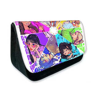 2026新款跨境外贸Kpop Katseye 学生三角形双层翻盖笔盒时尚笔袋