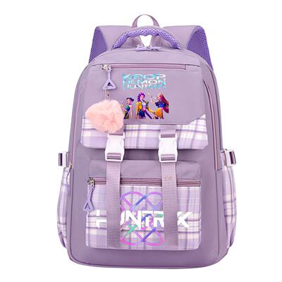 KPop恶魔猎人Derpy老虎印花双肩背包青少年儿童卡通书包轻便可爱
