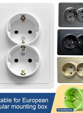 欧标插座16A双德式法式俄式插座面板俄罗斯欧盟韩国墙壁插座暗装