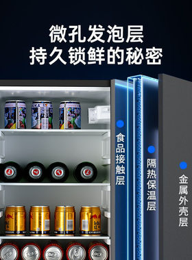 小型冰吧家用静音节能酒店客房专用小冰箱厨房迷你冷柜冷藏展示柜