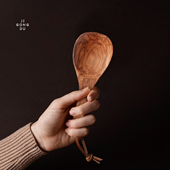 集公度意大利橄榄木米饭勺无漆无蜡原木质饭铲家用不伤锅盛饭勺子