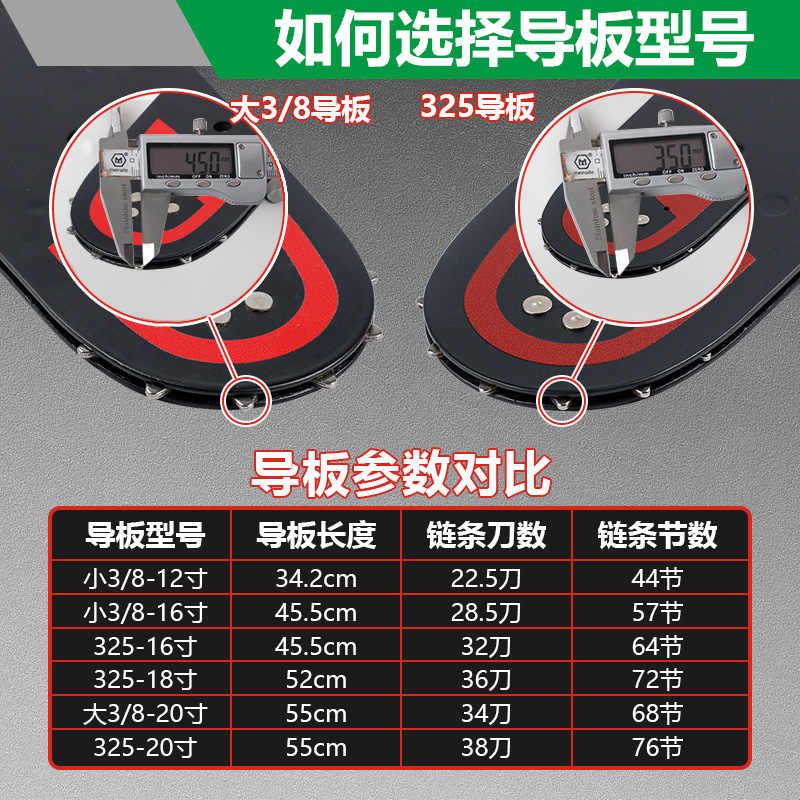 油锯配件宇森汽油锯导板18寸园林20寸进口材质16寸链条导板伐木锯图片