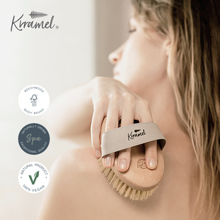 KRRAMEL纯猪鬃刷干刷身体刷长柄沐浴刷背搓澡神器洗澡搓背刷子女