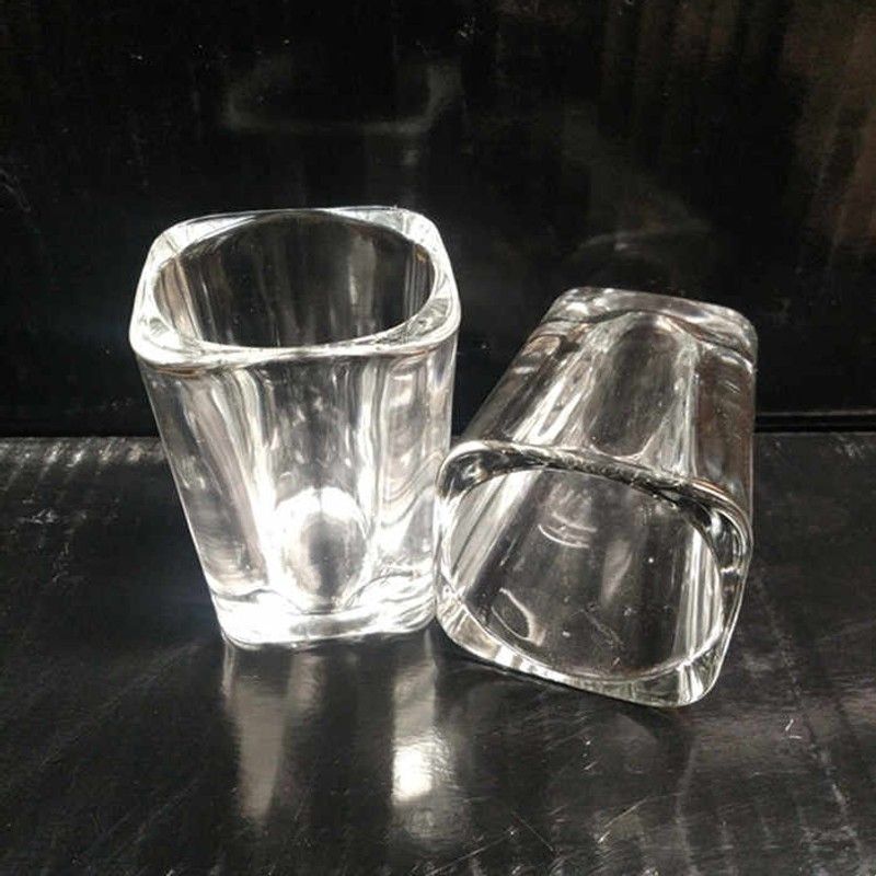 家用创意玻璃啤酒杯 洋酒杯白酒杯一口杯 小号四方杯酒具套装包邮