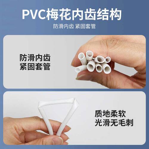 硕方PVC号码管线号机套管通用阻燃线号管空白色内齿梅花管编码管