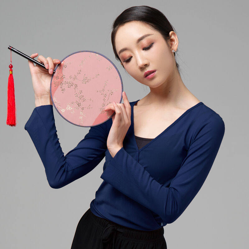 中国舞蹈上衣古典舞练功服女芭蕾身韵形体服现代民族百搭纱衣宝石