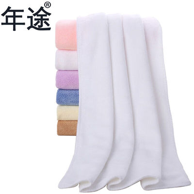 年途超细纤维毛巾洗车多用途吸水毛巾LBX白色35x75cm加厚-10条装