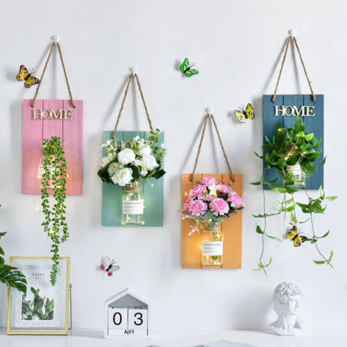 喜卷墙上装饰品创意小挂件ins植物花卧室房间墙壁挂画客厅挂墙装