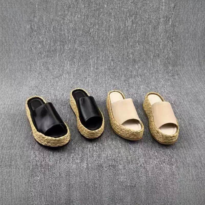 欧洲站2026新款夏季厚底草编凉拖女外穿时尚百搭舒适度假风拖鞋女