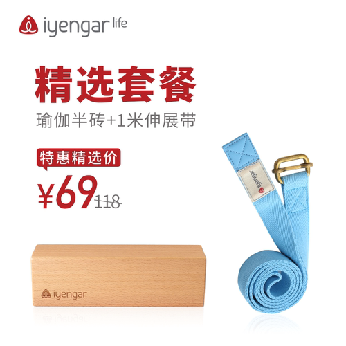艾扬格Life瑜伽半砖实木