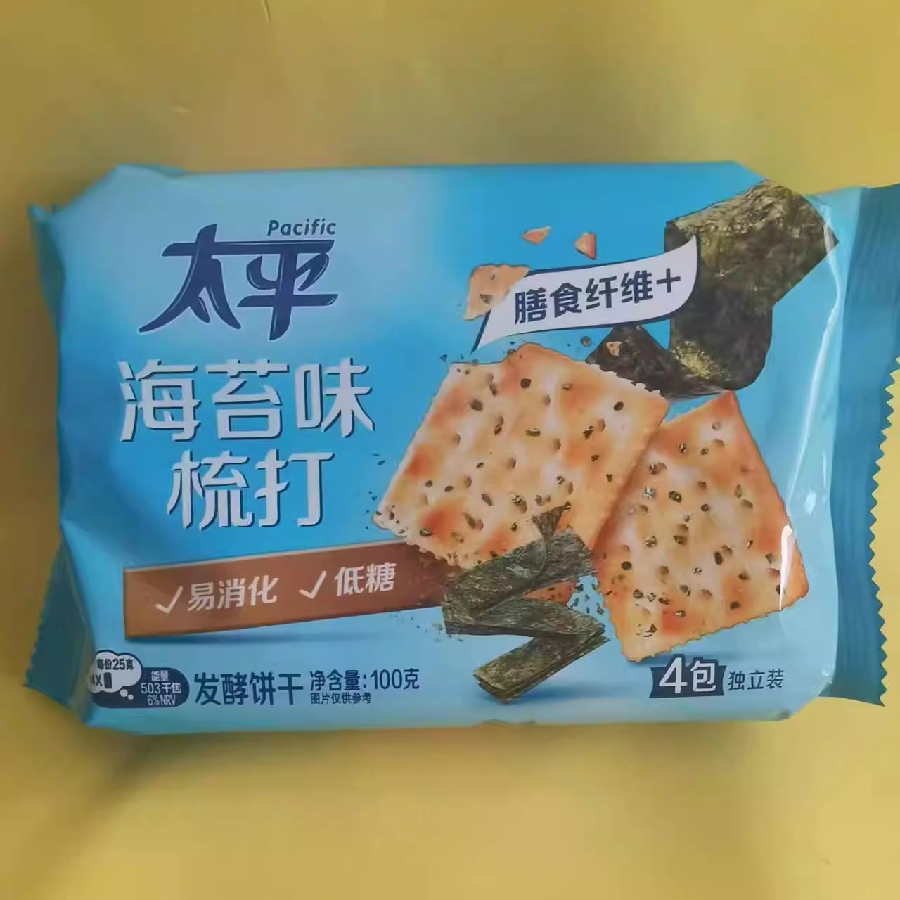 太平海苔味梳打发酵饼干苏打饼干